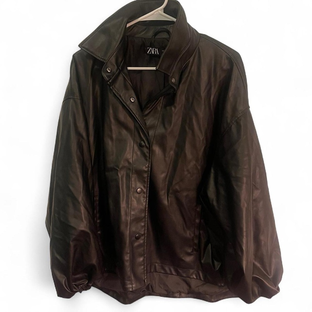Zara Women's Black Faux Leather Jacket